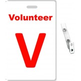 Custom Printed PVC Volunteer Badges + Strap Clips - 10 pack